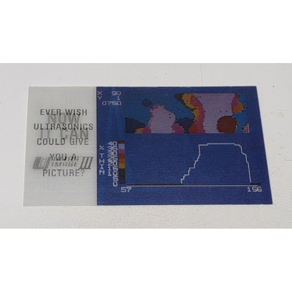 Vintage Lenticular Promo Business Card General Dynamics Boat Sonar Ephemera 80s
